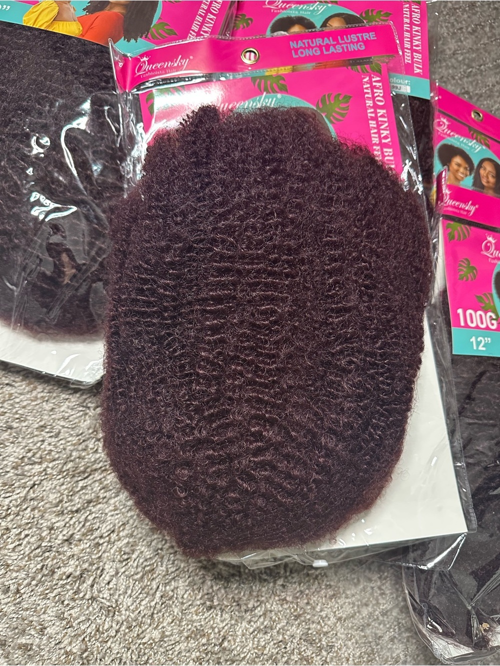 Human hair feels Afro Kinky Bulk Hair - 99j for mini twist, locs crotchet